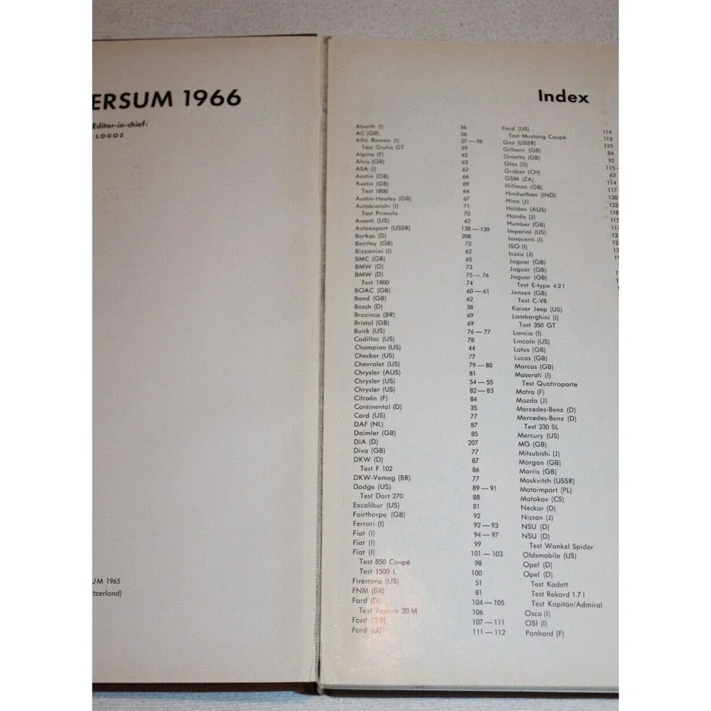 1966 Auto-Universum Vol. 9 International Automobile Parade HB w/ DJ West Germany